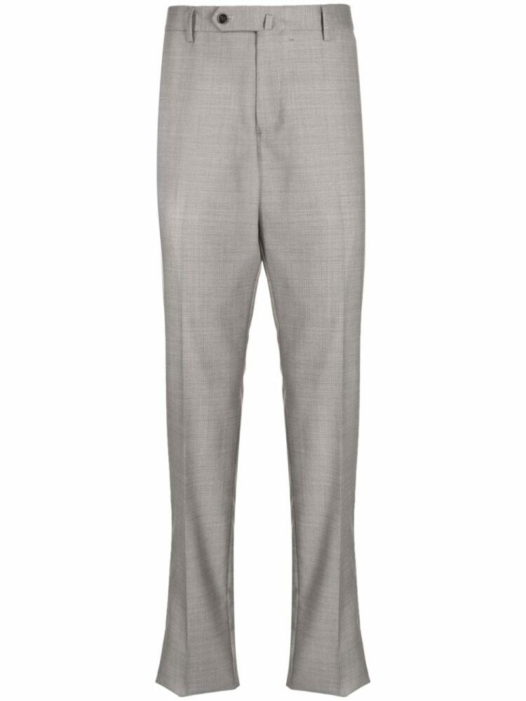 Man On The Boon. pressed-crease mini-checked trousers - Grey Cover