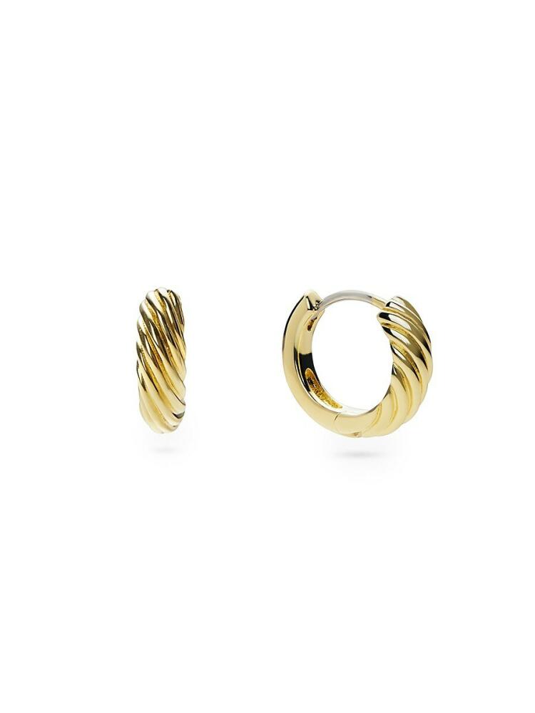 Ana Luisa Women's Casey 14K Goldplated Twist Huggie Hoop Earrings Cover