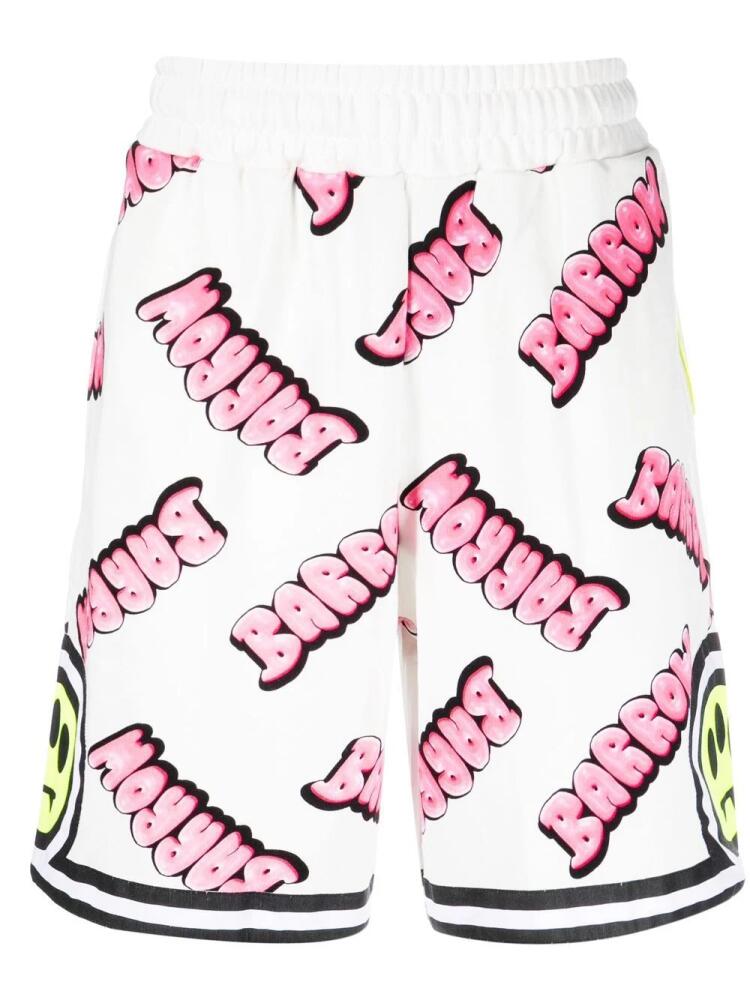 BARROW logo-print cotton shorts - White Cover