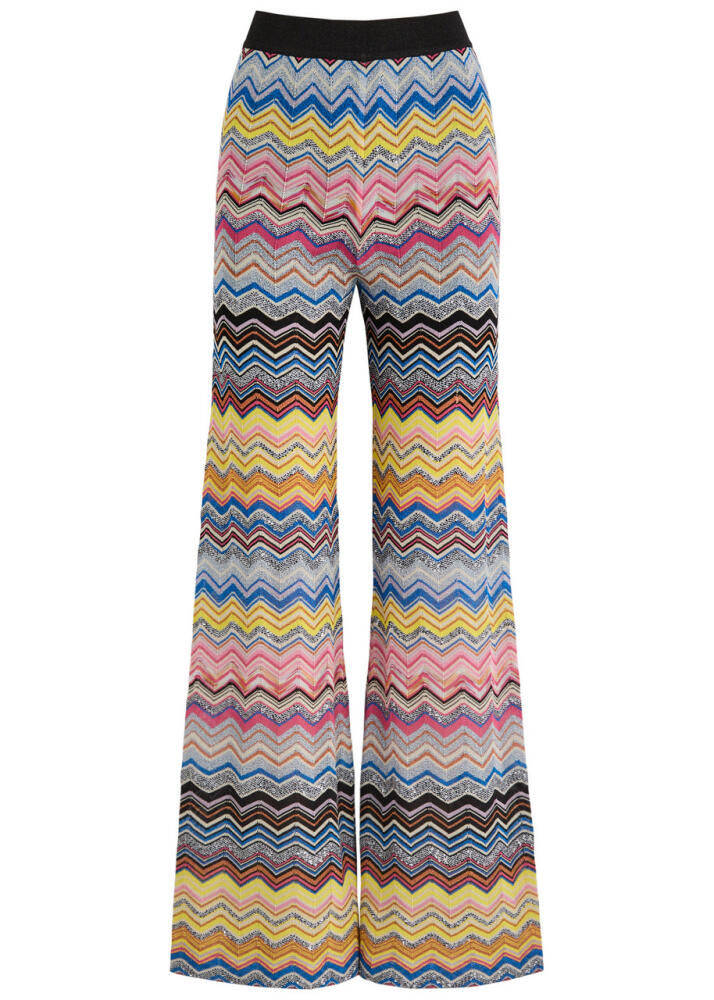 Missoni Zigzag Embellished Metallic Knitted Trousers - Multicoloured Cover