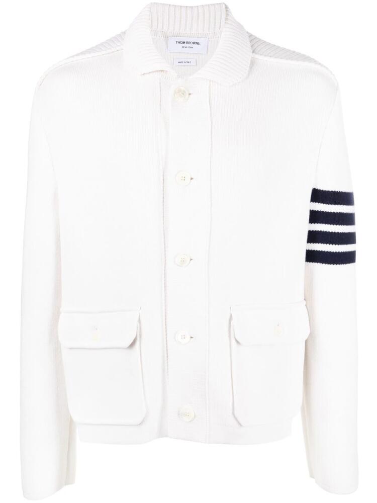 Thom Browne 4-Bar buttoned cardigan - White Cover