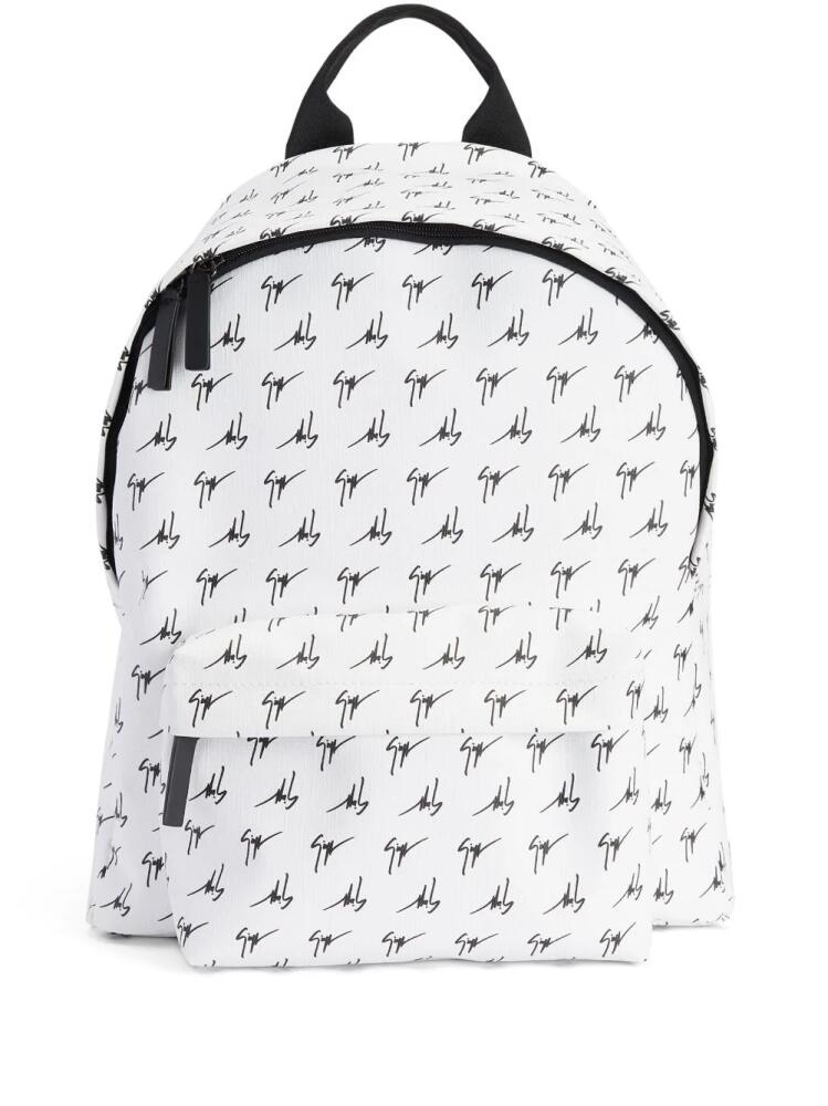 Giuseppe Zanotti logo-print backpack - White Cover