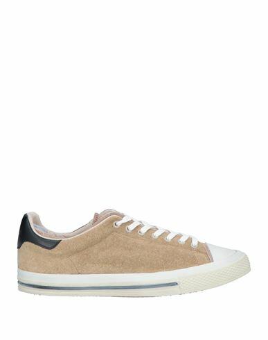 Hidnander Man Sneakers Sand Textile fibers, Soft Leather Cover