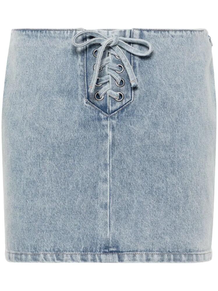 ROTATE BIRGER CHRISTENSEN lace-up denim skirt - Blue Cover