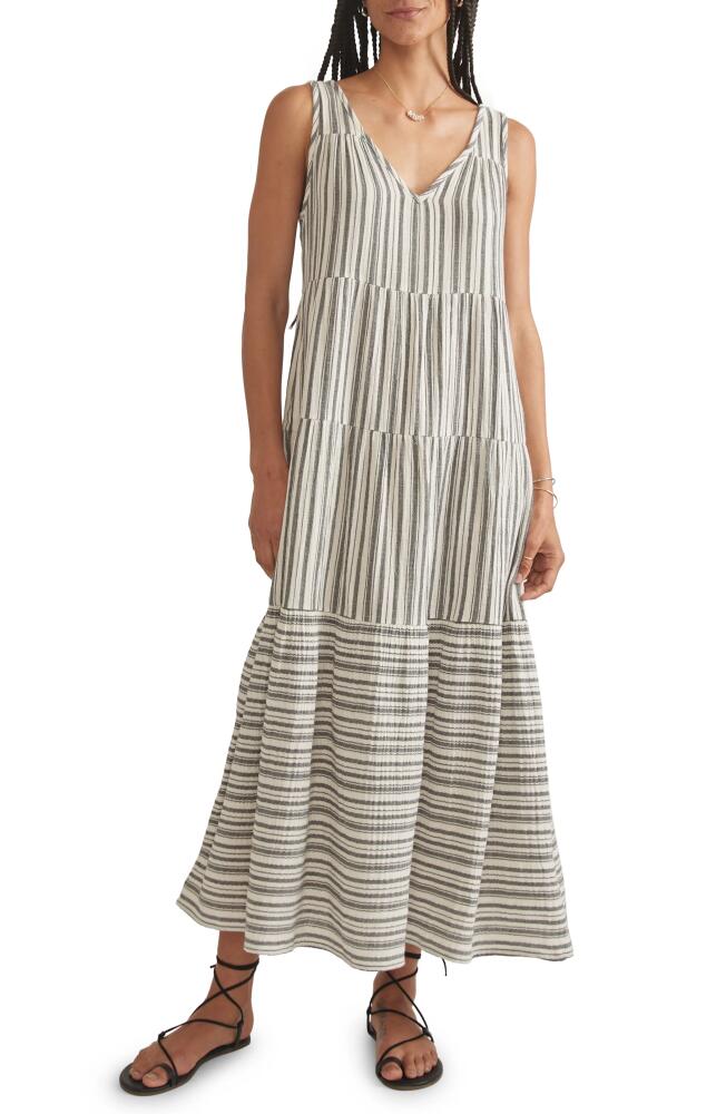 Marine Layer Corinne Stripe Maxi Sundress in Black And White Stripe Cover