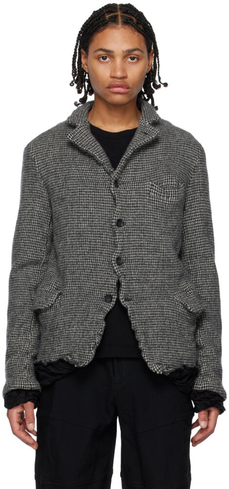 Black Comme des Garçons Gray Houndstooth Blazer Cover