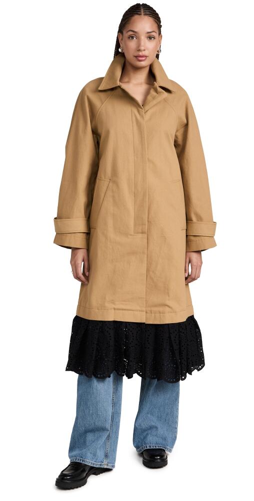 Sea Maeve Eyelet Long Sleeve Trench Coat Multi Cover