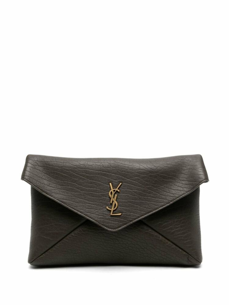 Saint Laurent large Cassandre Envelope clutch bag - Brown Cover