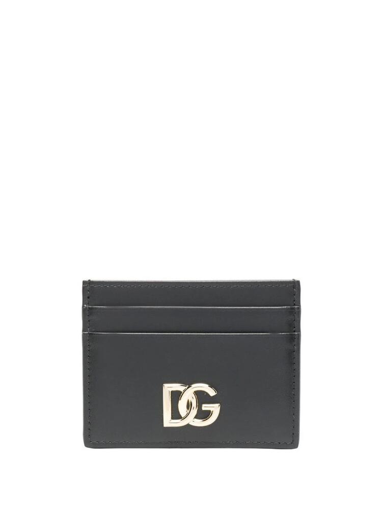 Dolce & Gabbana DG-logo leather card holder - Black Cover