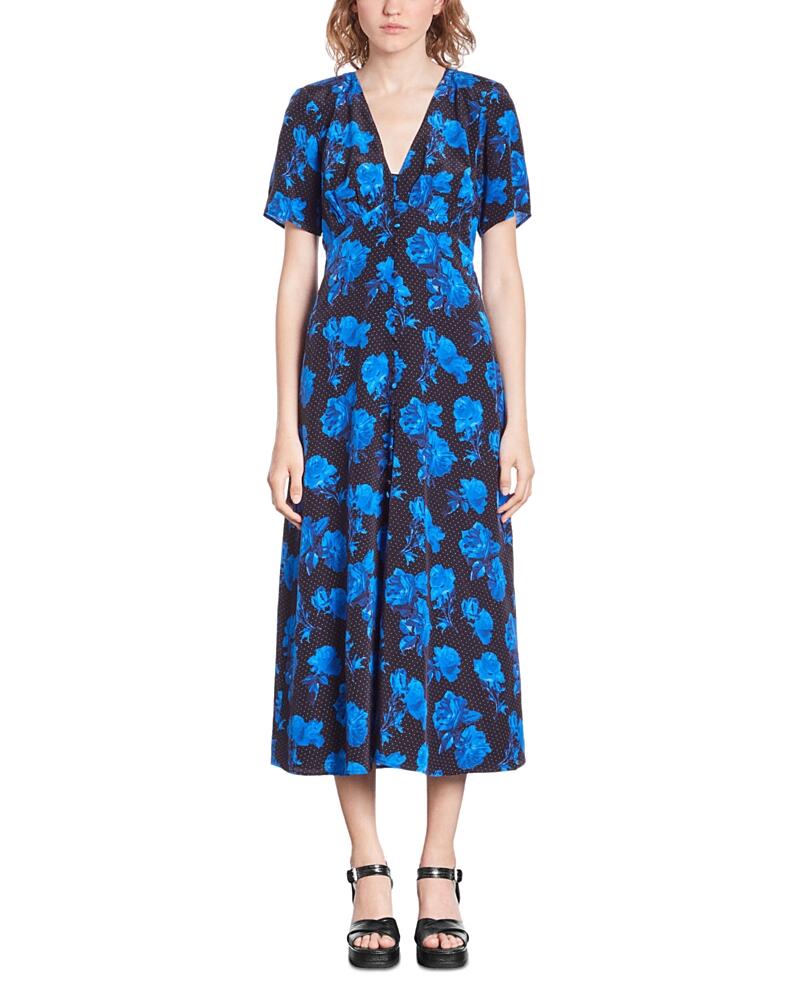 The Kooples Dots and Roses Midi Dress Cover