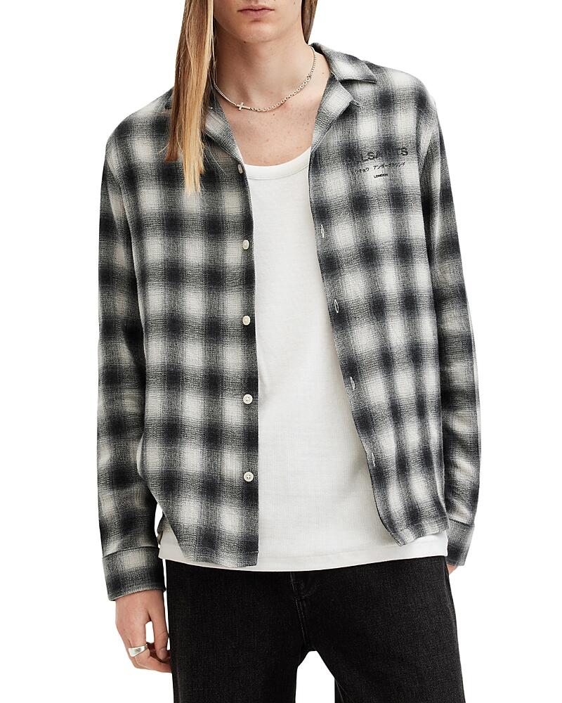 Allsaints Underground Cotton Check Relaxed Fit Button Down Shirt Cover