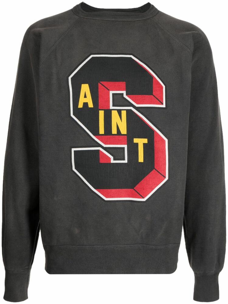 SAINT MXXXXXX logo-print cotton sweatshirt - Grey Cover