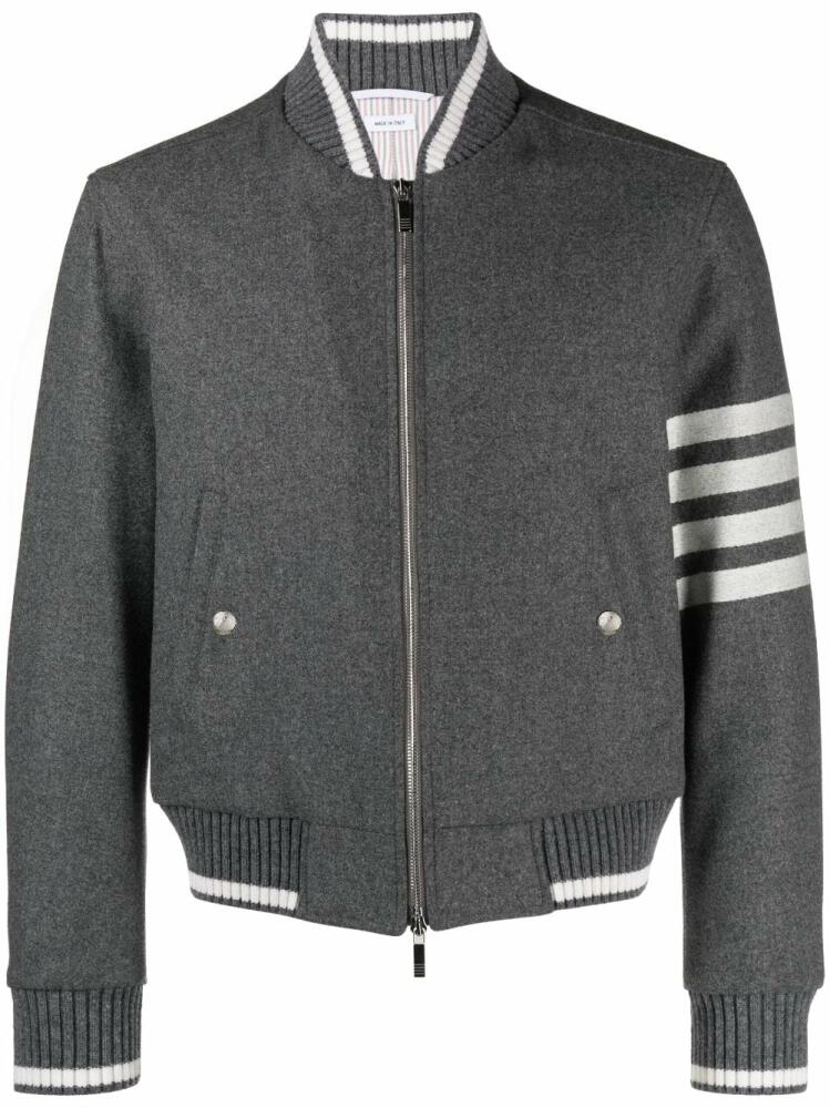 Thom Browne 4-Bar stripe bomber jacket - Grey Cover