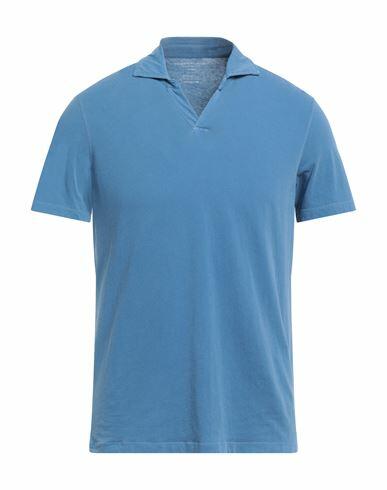 Majestic Filatures Man Polo shirt Blue Cotton, Elastane Cover