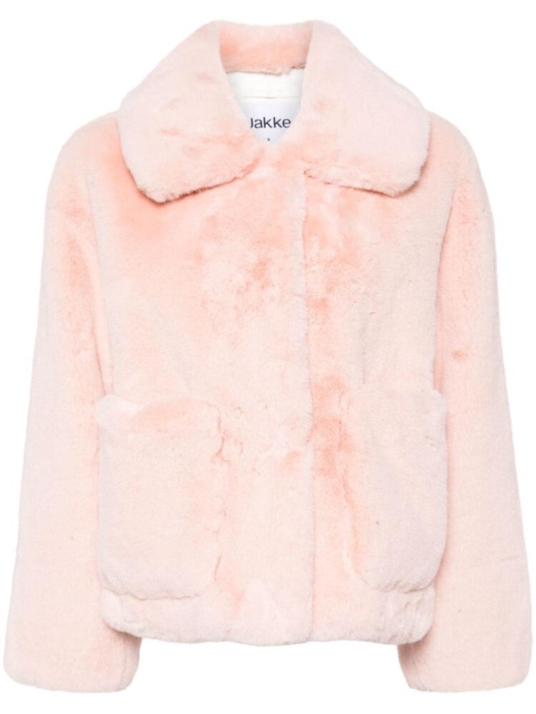 Jakke Traci faux-fur jacket - Pink Cover