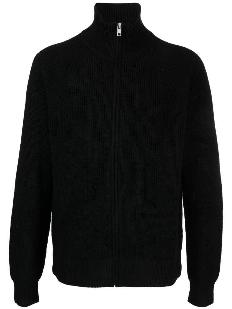 MARANT logo-patch ribbed-knit cardigan - Black Cover