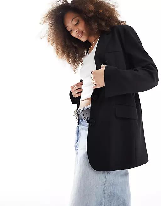 Bershka mansy oversized blazer in black Cover