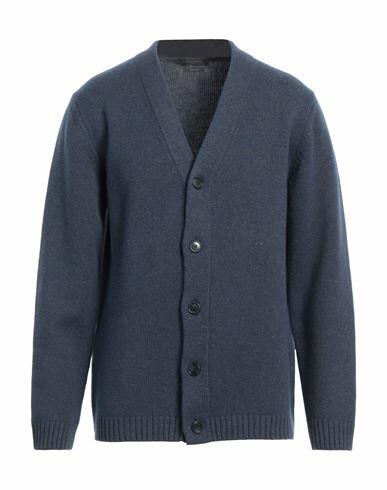 Daniele Fiesoli Man Cardigan Slate blue Merino Wool Cover