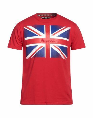 Aquascutum Man T-shirt Red Cotton, Elastane Cover