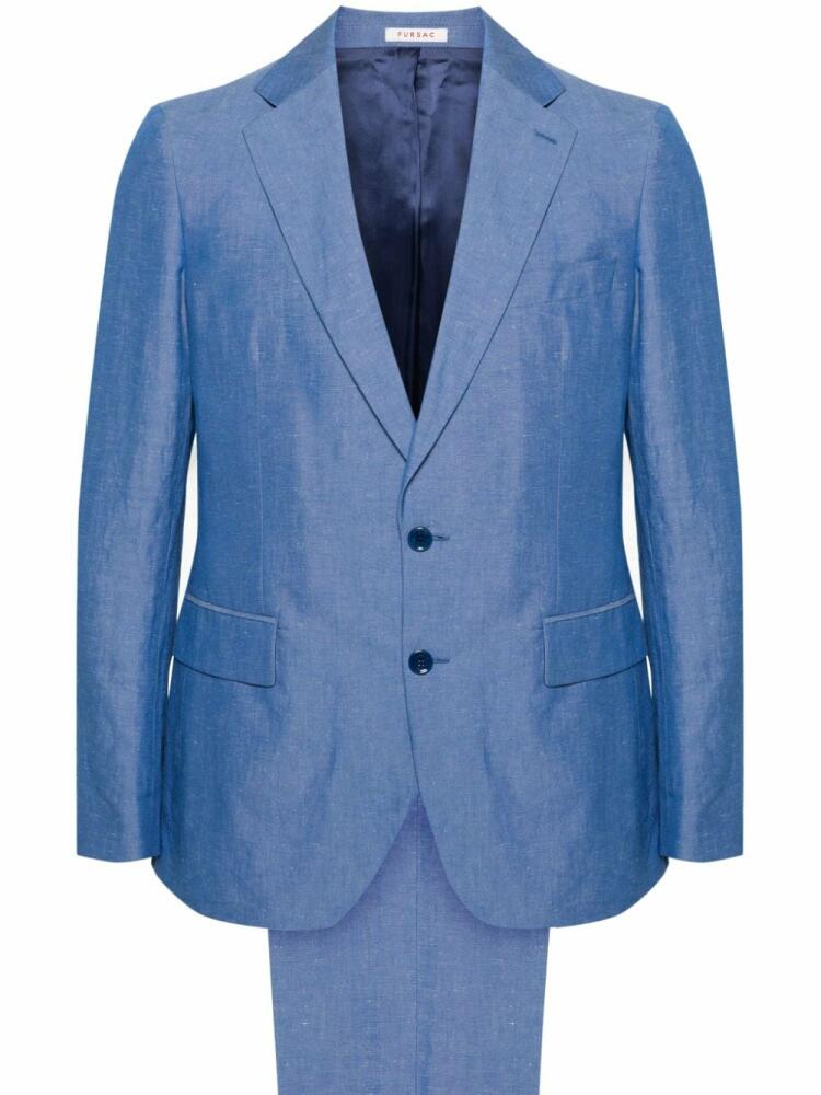 FURSAC chambray single-breasted suit - Blue Cover