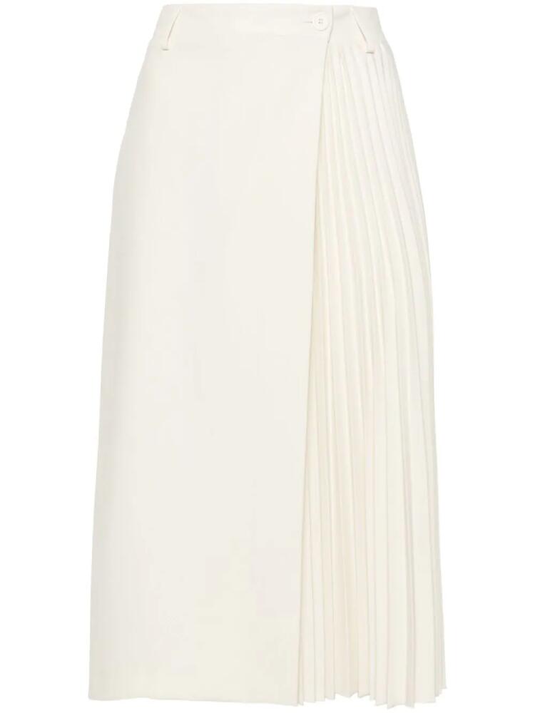 Semicouture pleated-panel wrap midi skirt - Neutrals Cover