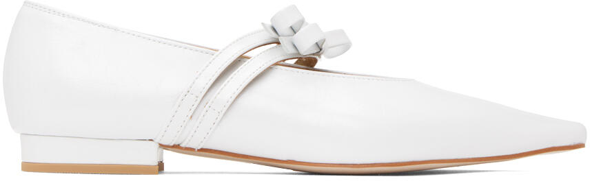 Marge Sherwood White Mary Jane Ballerina Flats Cover