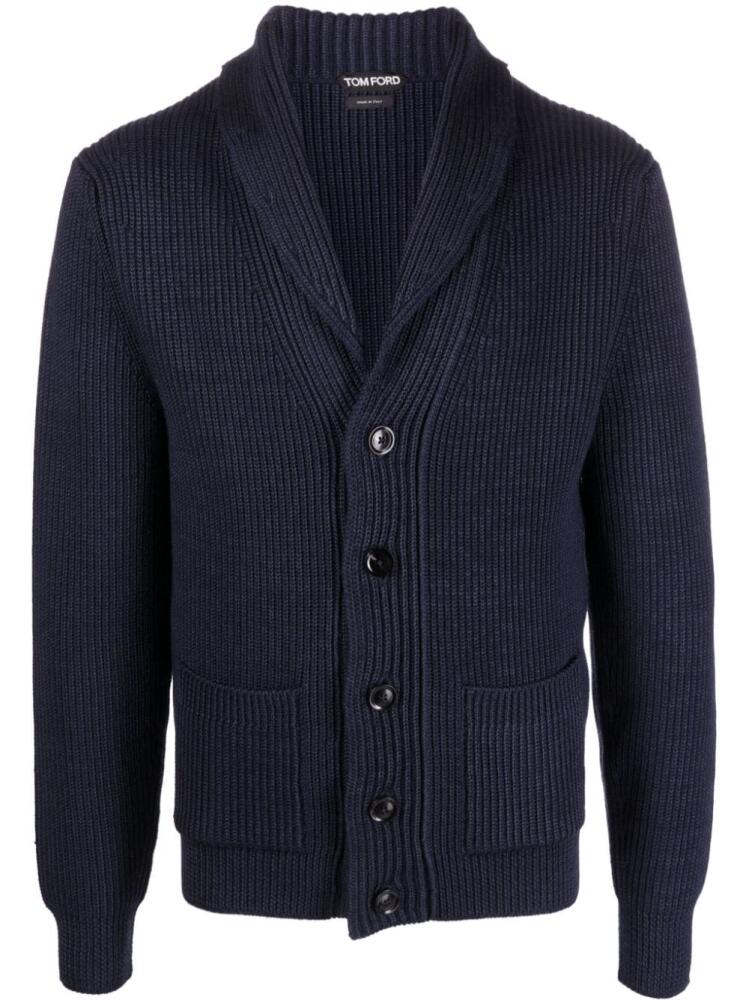 TOM FORD V-neck knitted cardigan - Blue Cover