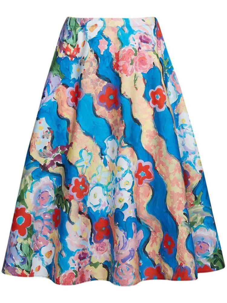 Marni floral-print A-line skirt - Blue Cover