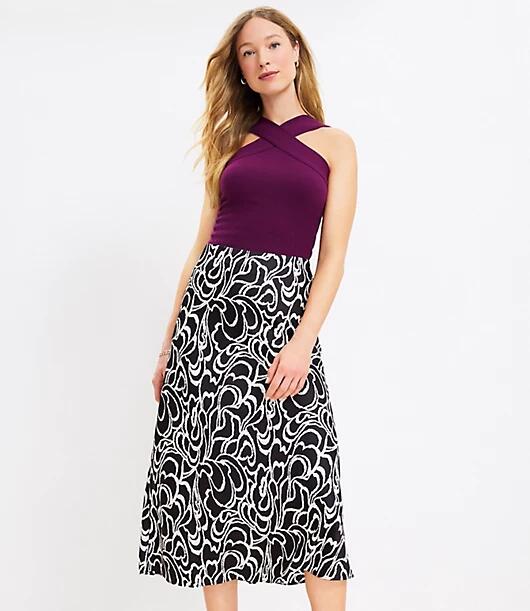 Loft Bloom Bias Midi Skirt Cover