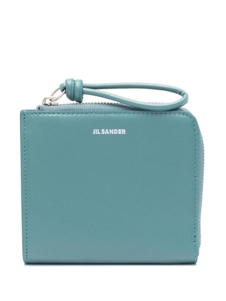 Jil Sander zip-around leather wallet - Blue Cover