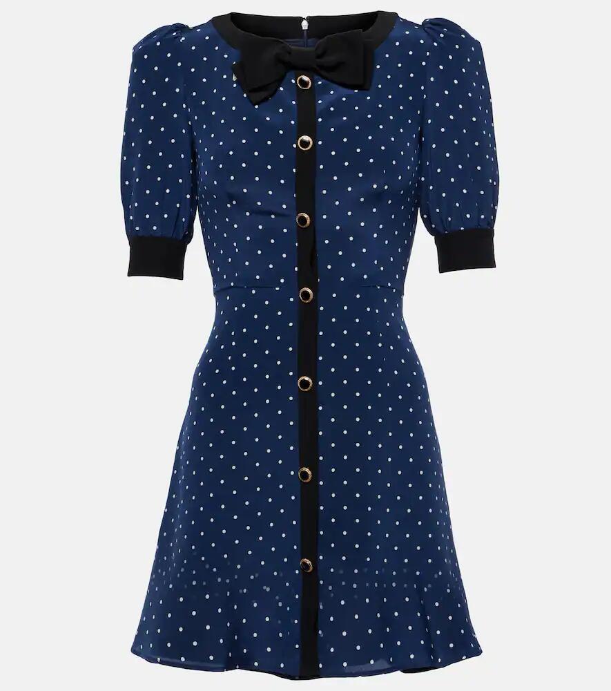 Alessandra Rich Bow-detail polka-dot silk minidress Cover