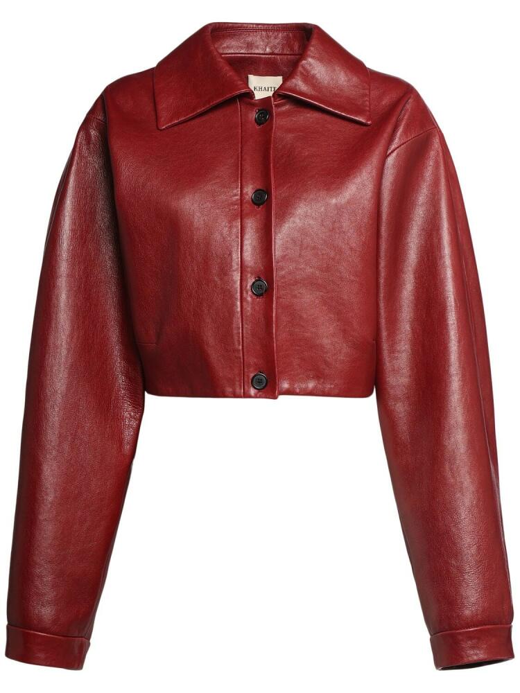 KHAITE Sue Cropped Leather Jacket Cover