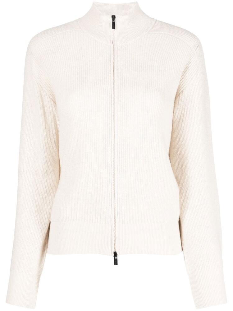 Peserico ribbed-knit zip-up jumper - Neutrals Cover