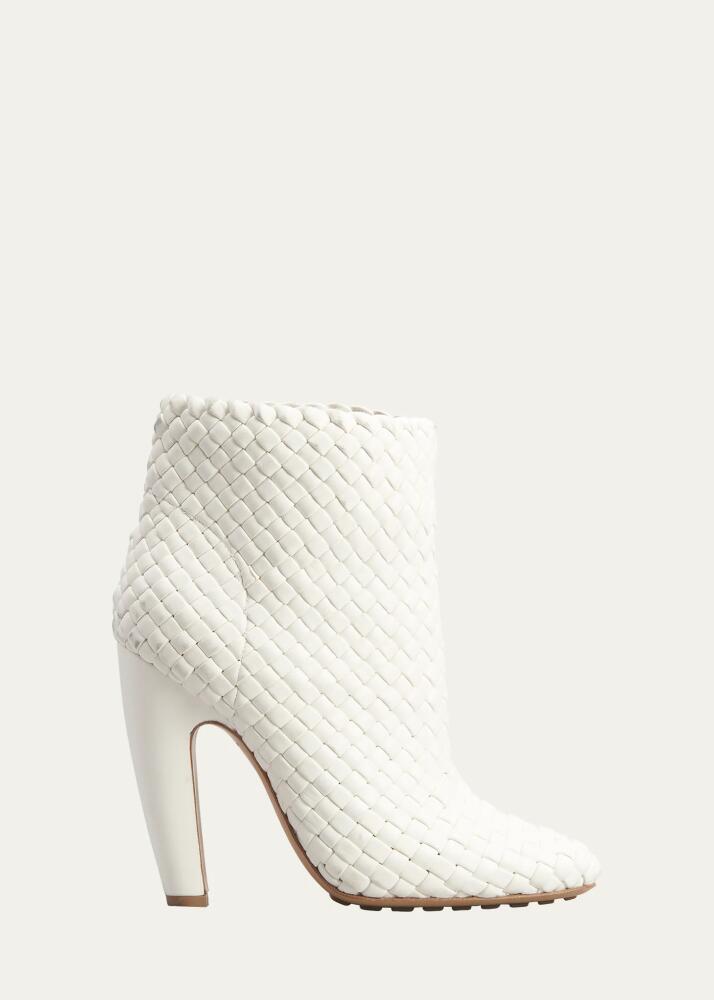 Bottega Veneta Lido Intrecciato Leather Ankle Booties Cover