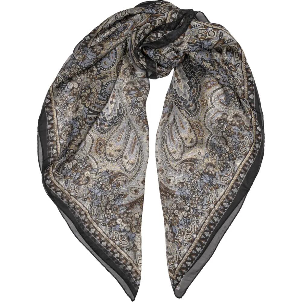 Elizabetta Helena - Large Silk Scarf for Women in Brown And Blue Cover