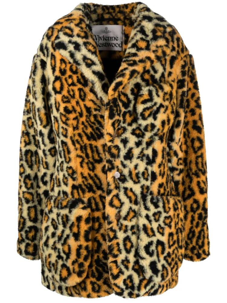 Vivienne Westwood Wittgenstein leopard-print faux-fur coat - Black Cover