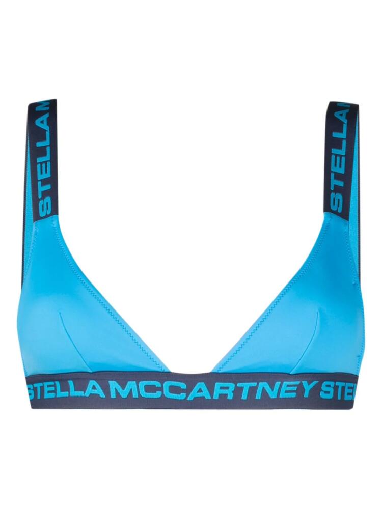 Stella McCartney logo-embellished bralette bikini top - Blue Cover