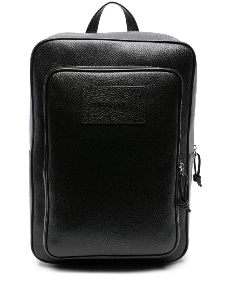 Emporio Armani grained-leather backpack - Black Cover