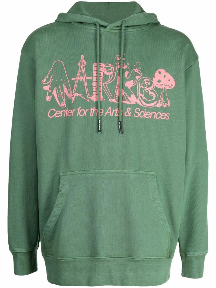 MARKET Smiley Arts & Sciences cotton hoodie - Green Cover