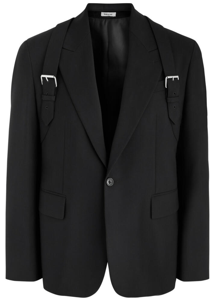 Alexander Mcqueen Harness Wool Blazer - Black Cover