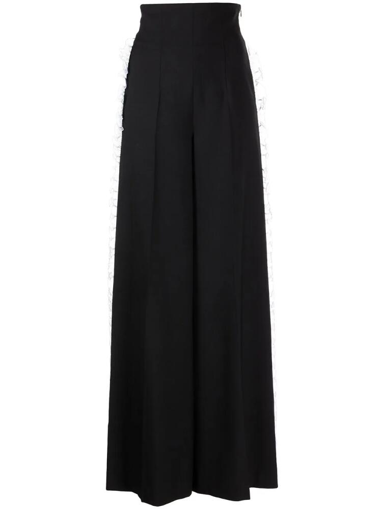 Rochas ruffle wide-leg tailored trousers - Black Cover