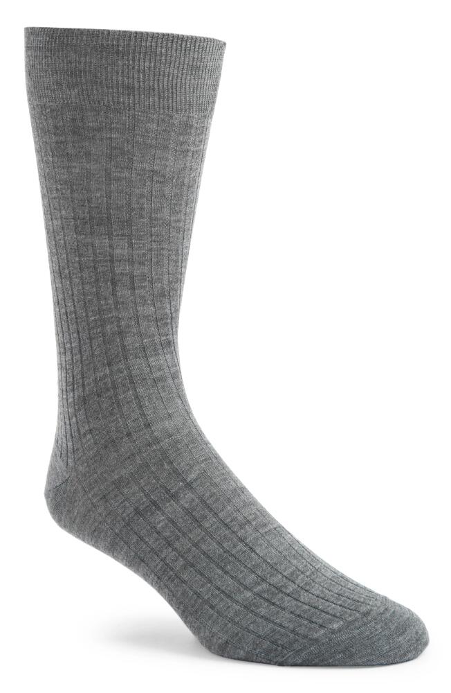 Canali Wool Blend Rib Dress Socks in Grey Cover