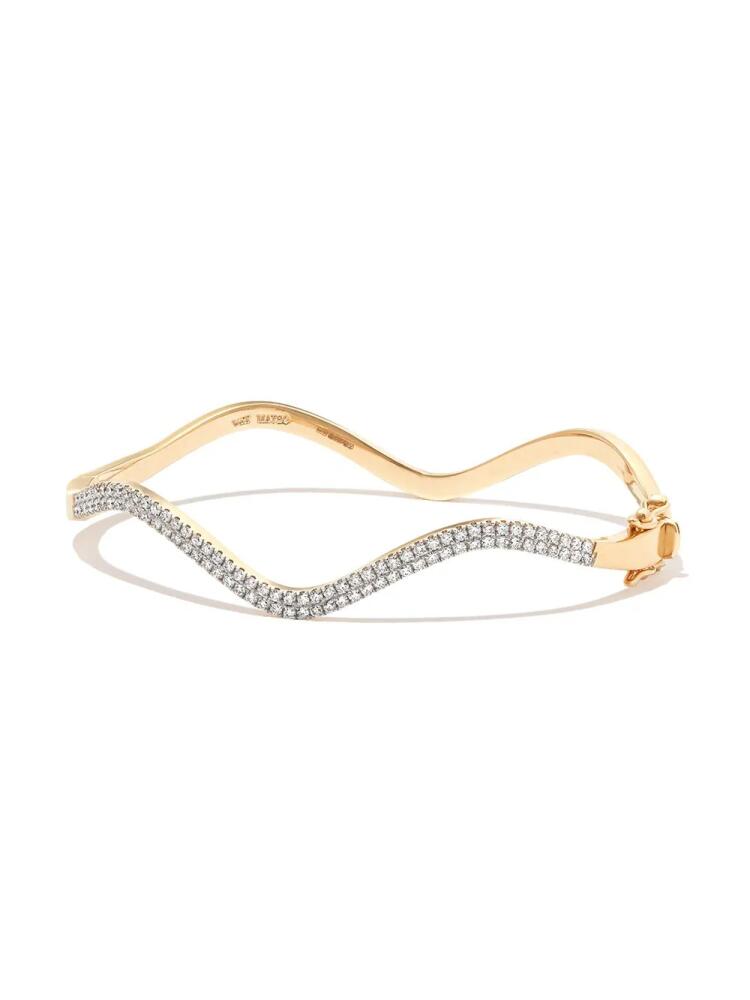 Mateo 14kt yellow gold Wave diamond bangle Cover