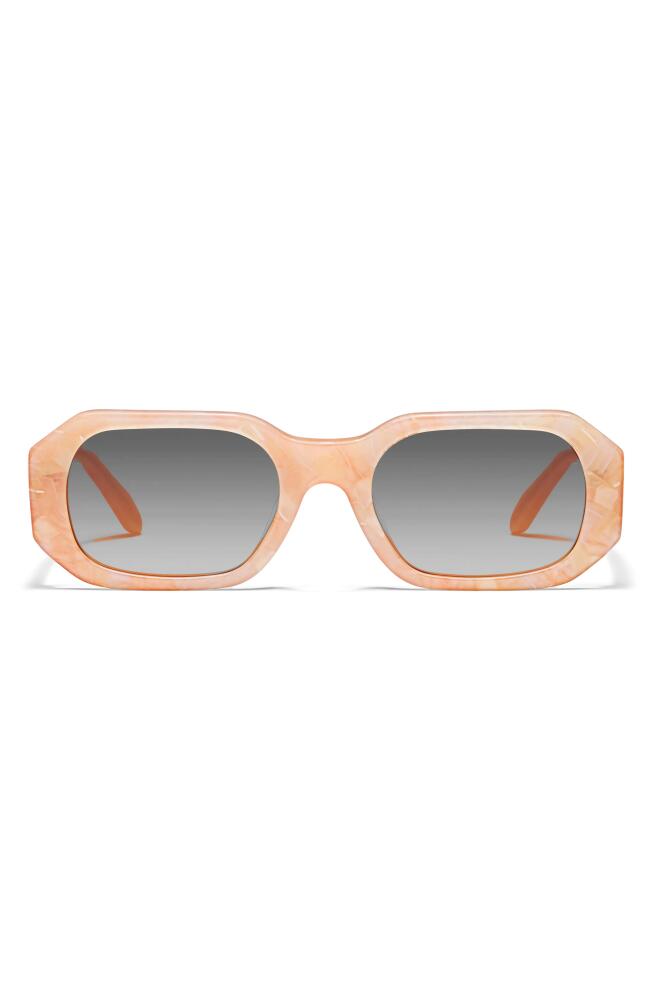 Quay Australia Hyped Up 38mm Gradient Square Sunglasses in Apricot Tortoise /Orange Cover