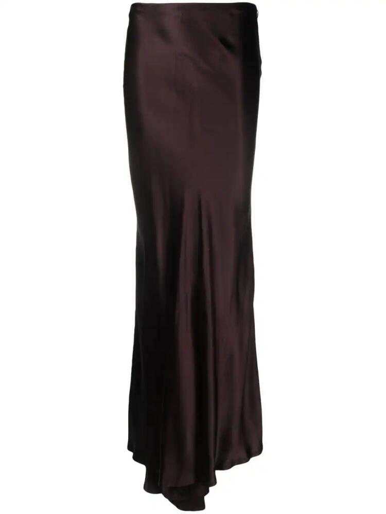 Ann Demeulemeester draped satin maxi skirt - Brown Cover