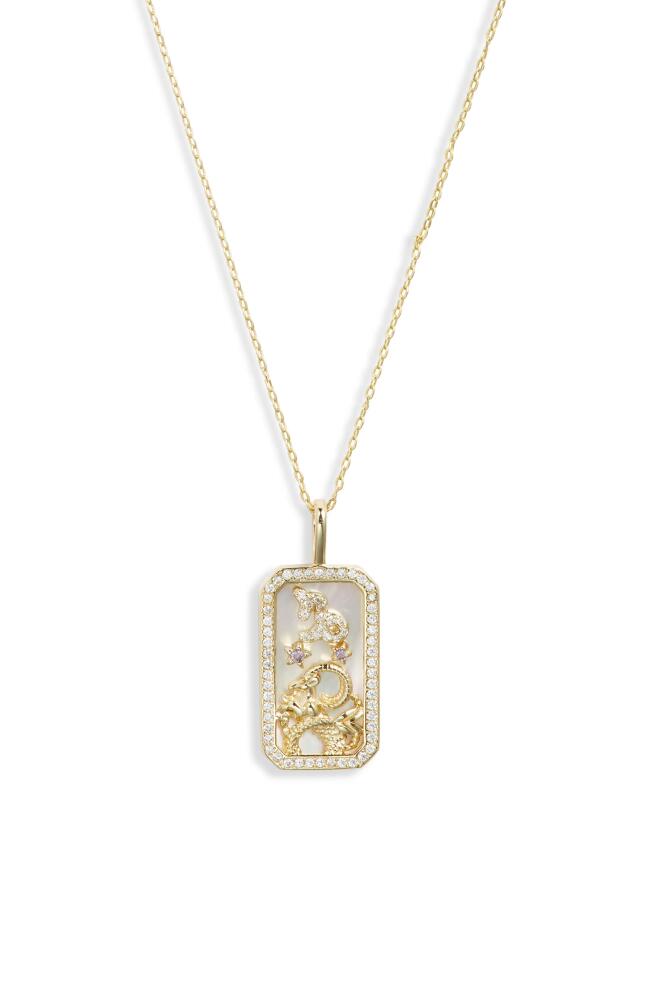 Melinda Maria Zodiac Pendant Necklace in Gold-Capricorn Cover