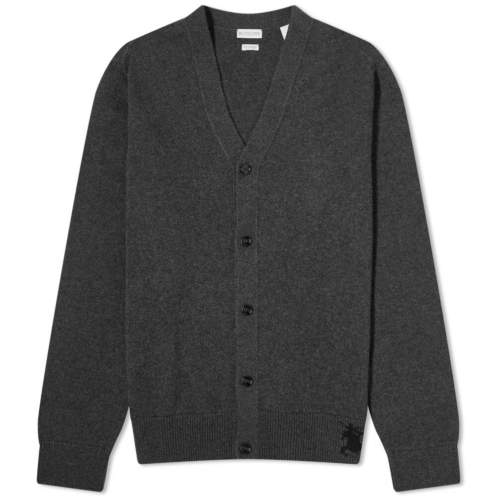 Burberry Men's Cashmere EKD Logo Cardigan in Dark Grey Melange Cover