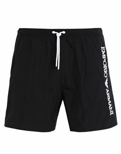 Emporio Armani Mens Woven Boxer Man Swim trunks Black Polyamide Cover