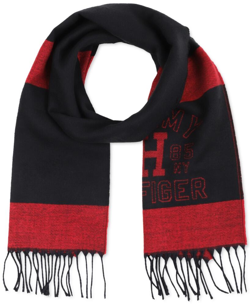 Tommy Hilfiger Men's Monogram Striped Yarn-Dye Scarf - Desert Sky Cover