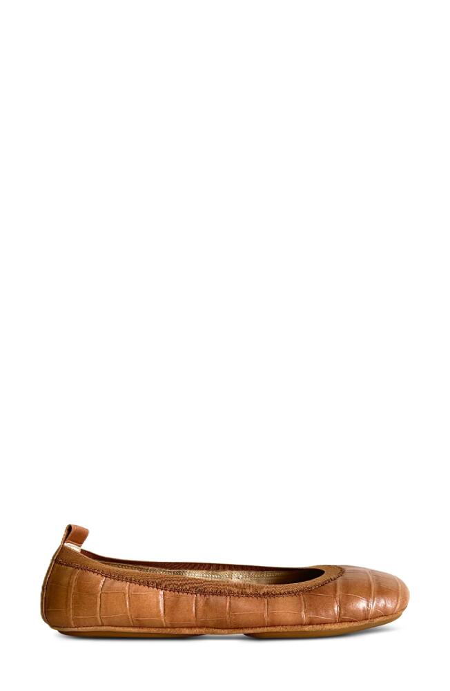 Yosi Samra Samara Foldable Ballet Flat in Brown Croco Cover